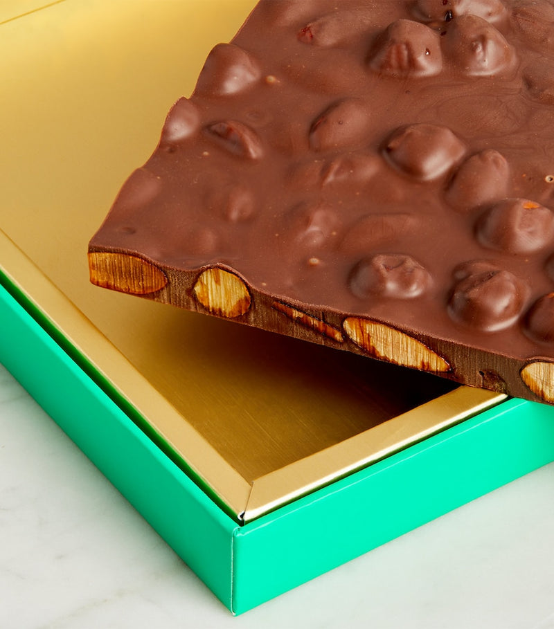 Almond and Hazelnut Milk Chocolate Slab with Caramelised Almonds 260g