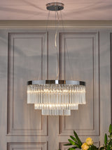 Next Dar Lighting Giovana Clear 5 Light Crystal Ceiling Pendant Light- Buy online at McGrocer