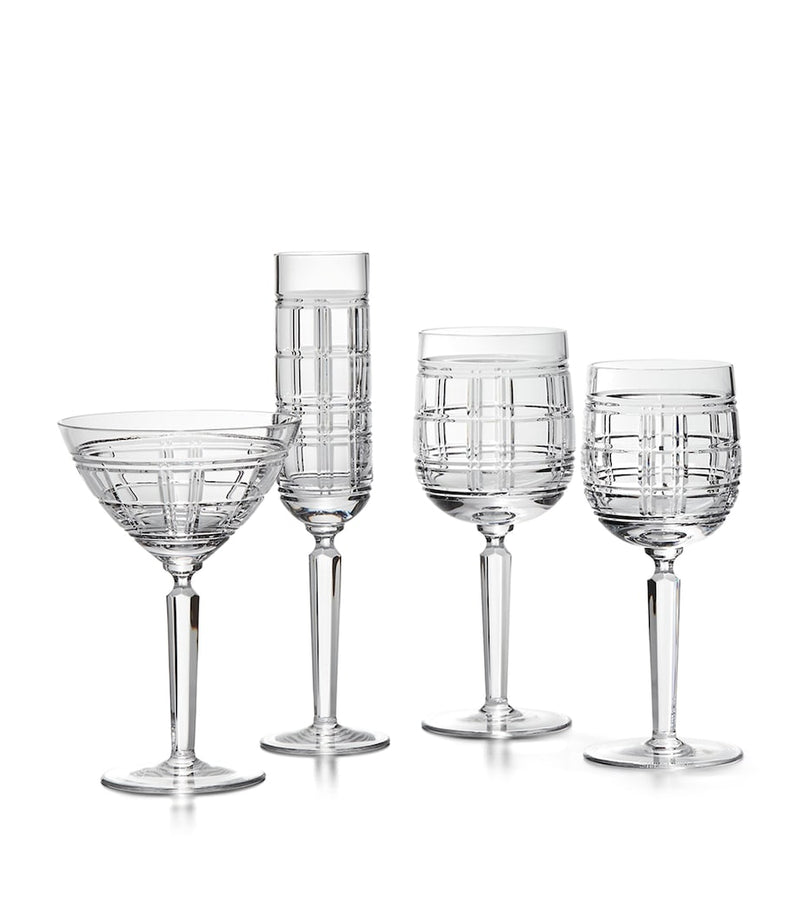 Ralph Lauren plaid crystal champagne flute, 25.5cm height, imported from the UK