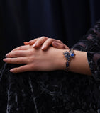 Boodles rose gold opal sapphire bangle, imported from the UK