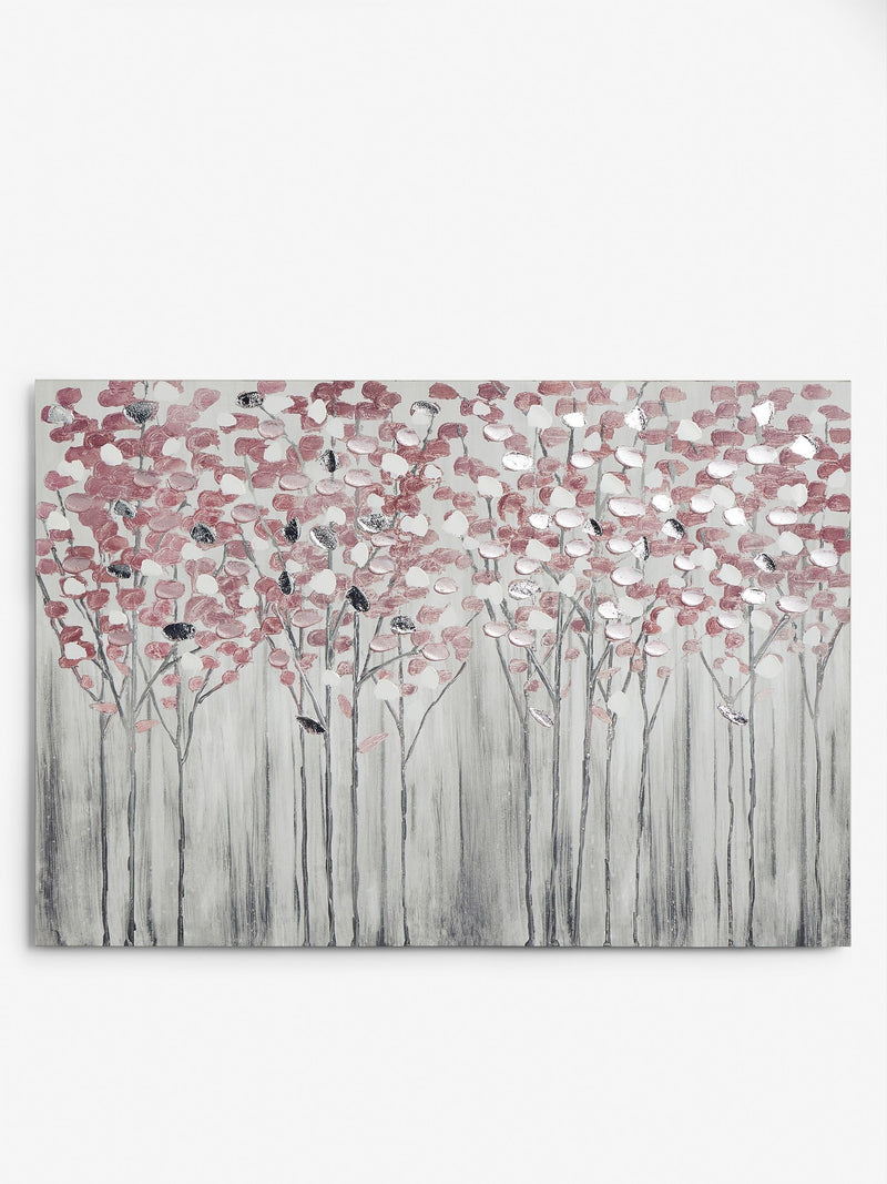 Pink Birch Trees large canvas wall art, imported from the UK
