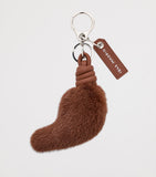 LOEWE lion tail key charm in calfskin and mink fur (British brand)