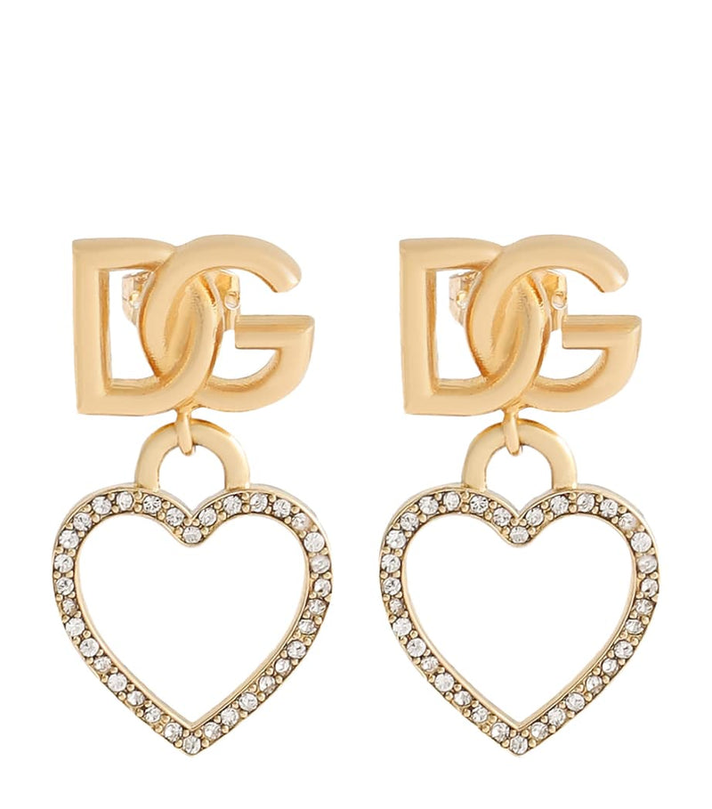 Dolce&Gabbana logo heart earrings gold-tone small, imported from the UK