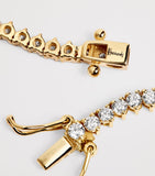 Harrods yellow gold diamond tennis necklace 5.25ct, imported from the UK