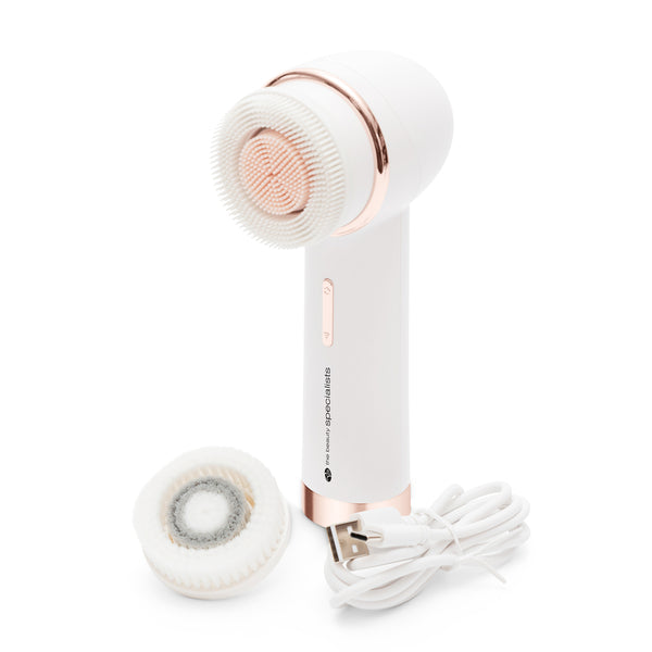 Rio facial cleansing brush with exfoliating heads, imported from the UK
