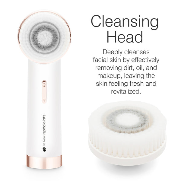 Rio facial cleansing brush with exfoliating heads, imported from the UK