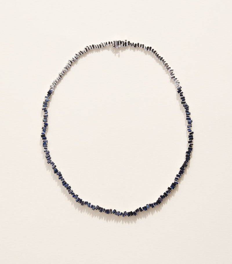 Suzanne Kalan white gold blue sapphire tennis necklace - British product