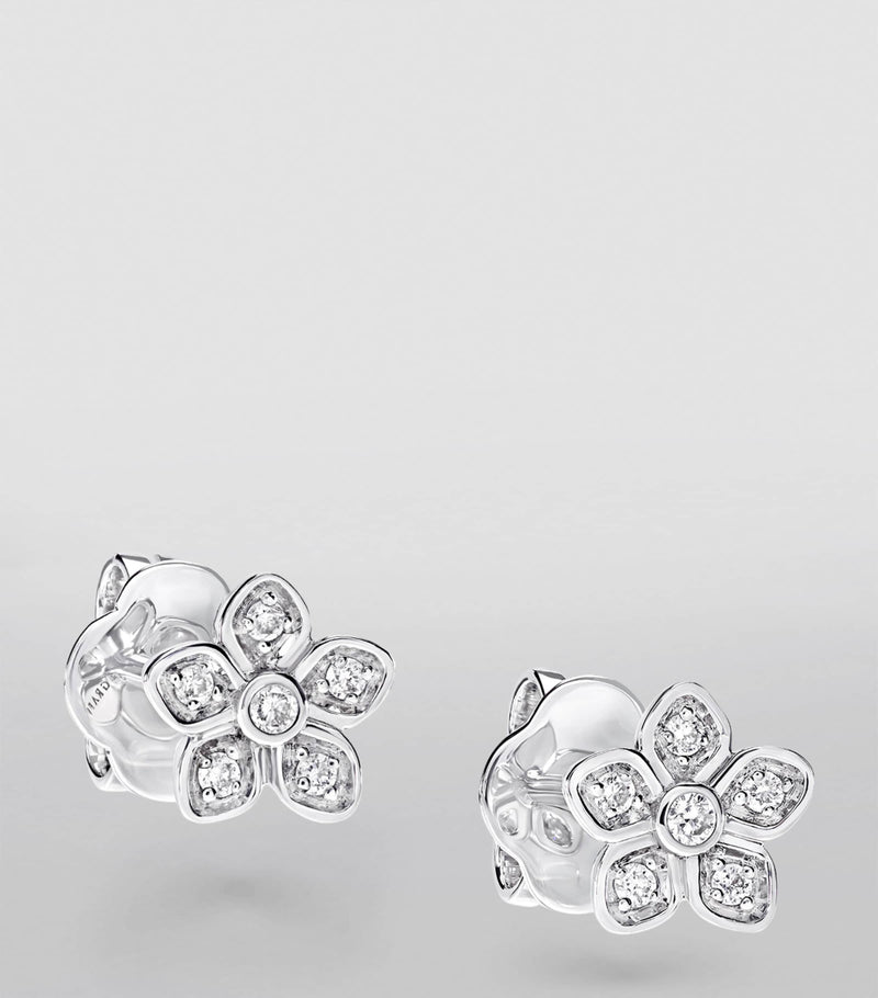 Graff white gold and diamond wild flower stud earrings, UK version