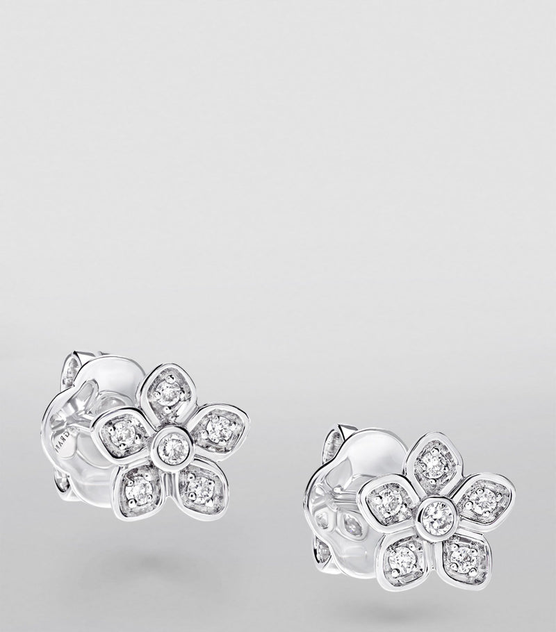Graff white gold and diamond wild flower stud earrings, UK version