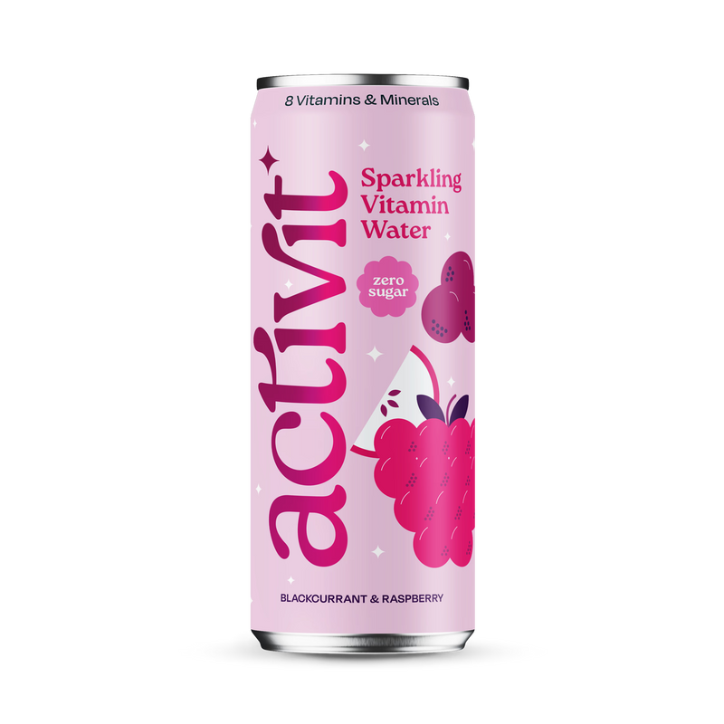 Actiph Blackcurrant Raspberry Sparkling Vitamin Water 330ml - British product