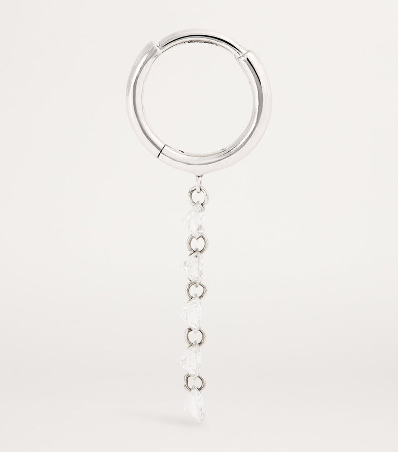 Persée white gold diamond hoop earring, imported from the UK