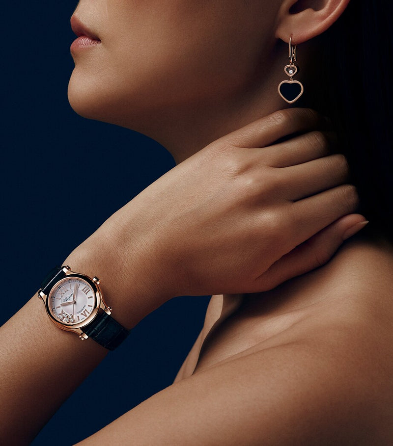 Chopard Happy Sport Watch 30mm rose gold diamonds, UK version