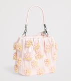 Self-Portrait satin beaded top-handle bag (British brand)