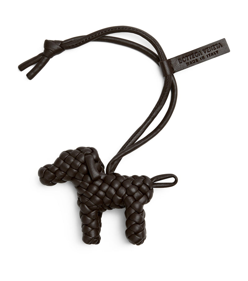 Bottega Veneta lambskin woven dog charm - British product