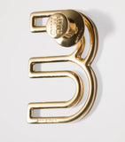 Miu Miu logo brooch brass pin, Italian fashion (British brand)
