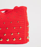 Sandro Paris crochet studded top-handle bag, UK version