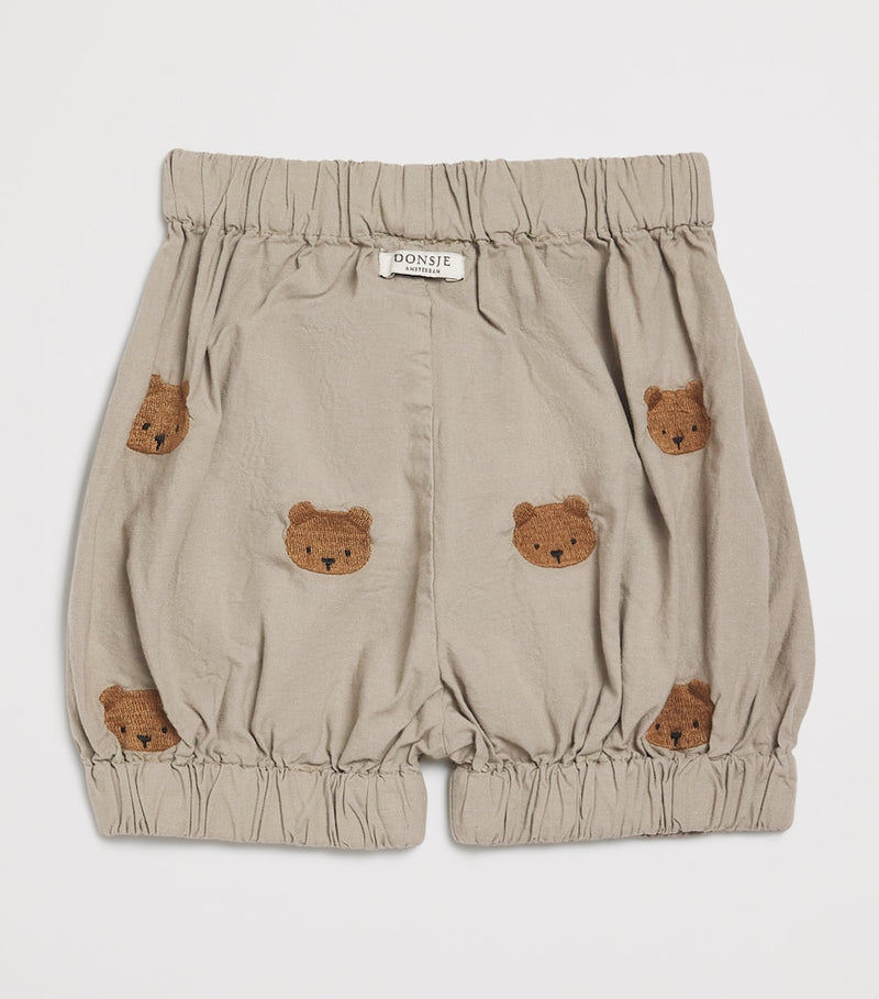 Donsje baby bloomers with embroidered bear motifs, 0-24 months - British product
