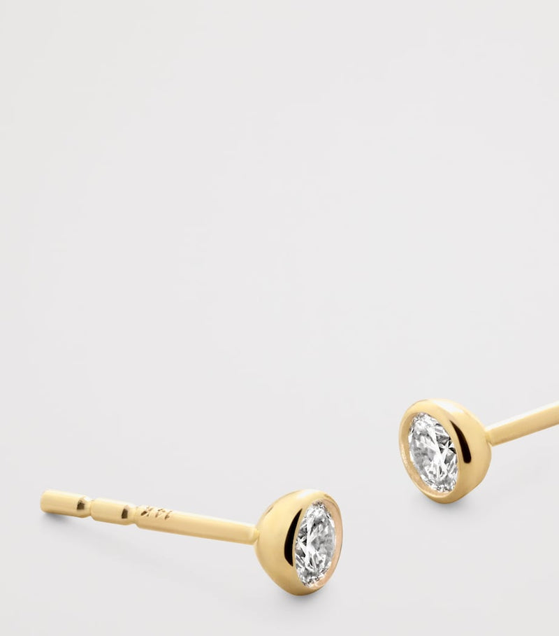 Monica Vinader yellow gold diamond stud earrings, UK version
