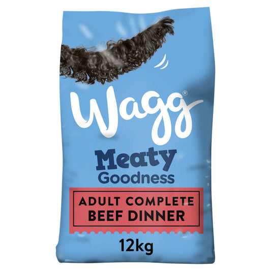 Wagg Meaty Goodness Adult Dog Dry Food Complete Beef Dinner Dog Food & Accessories ASDA   