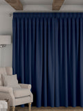 Navy blue made to measure cotton curtains - British product