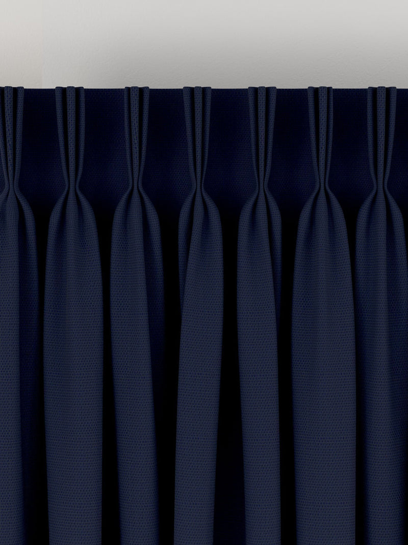 Navy blue made to measure cotton curtains - British product