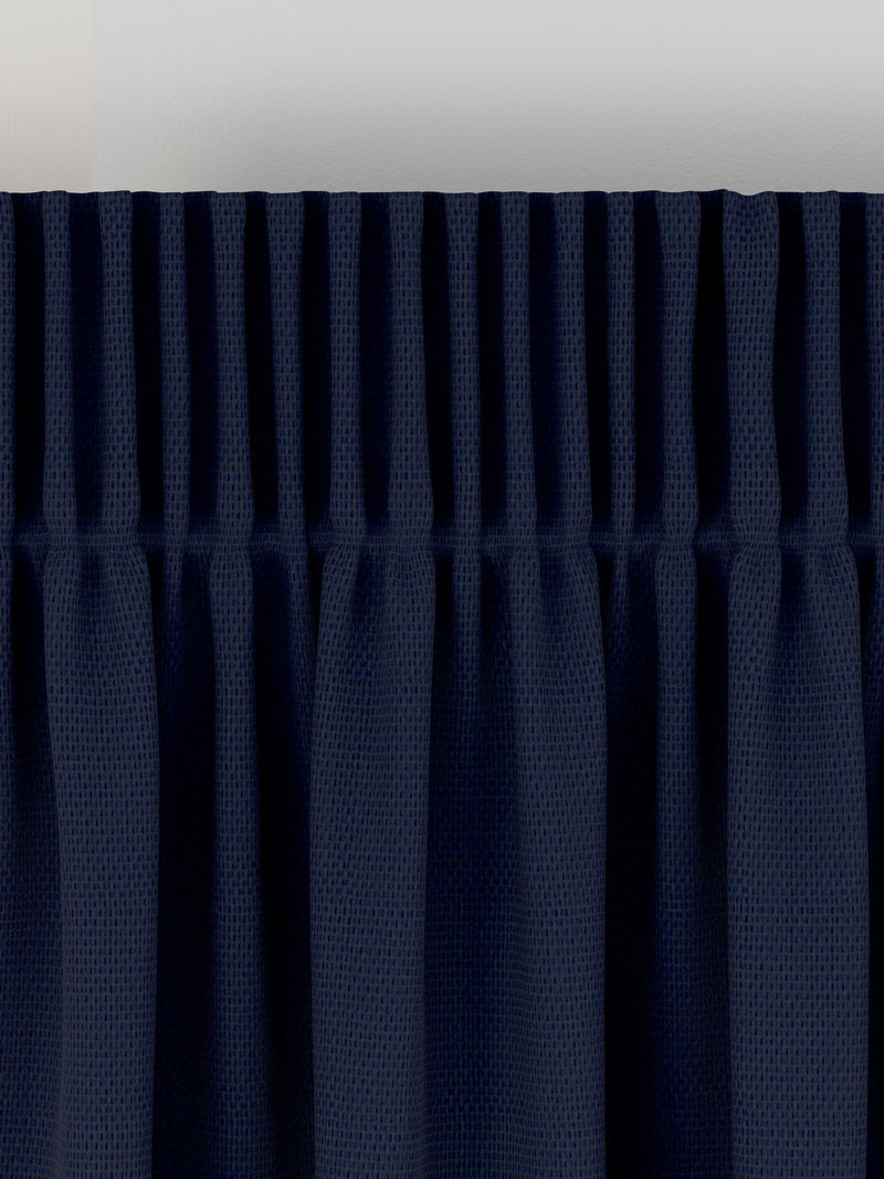 Navy blue made to measure cotton curtains - British product