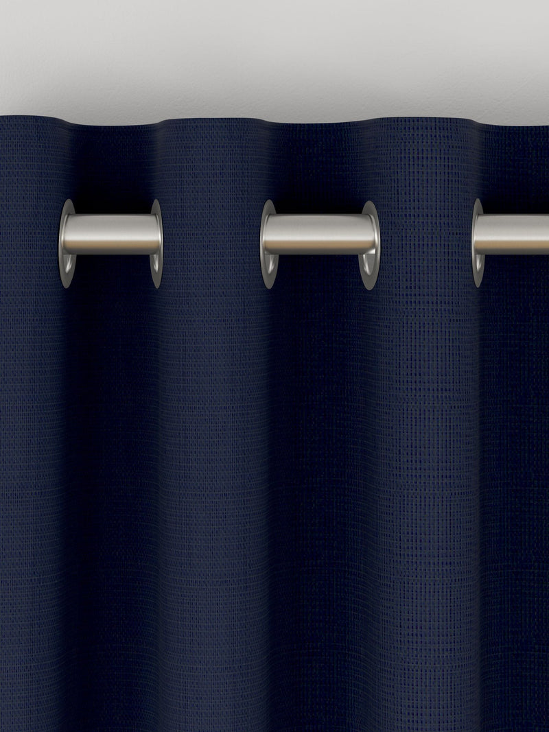 Navy blue made to measure cotton curtains - British product