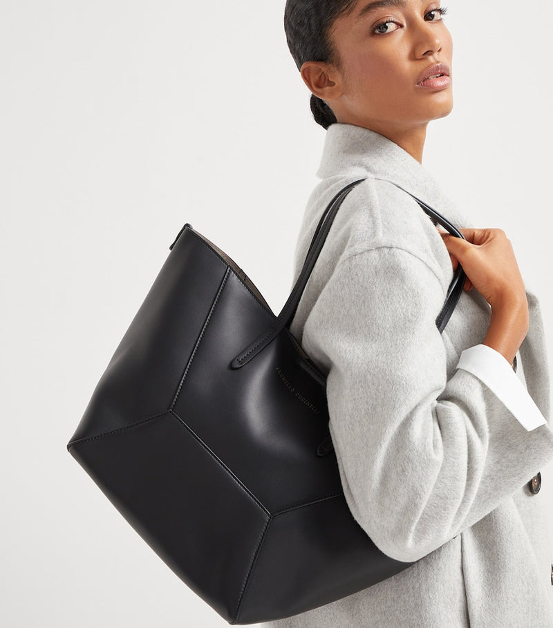 Brunello Cucinelli small calfskin tote bag - British product