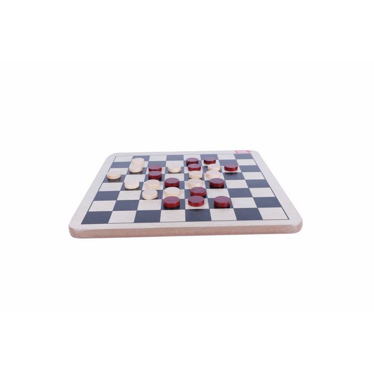 Chad Valley wooden chess and draughts board game, UK version