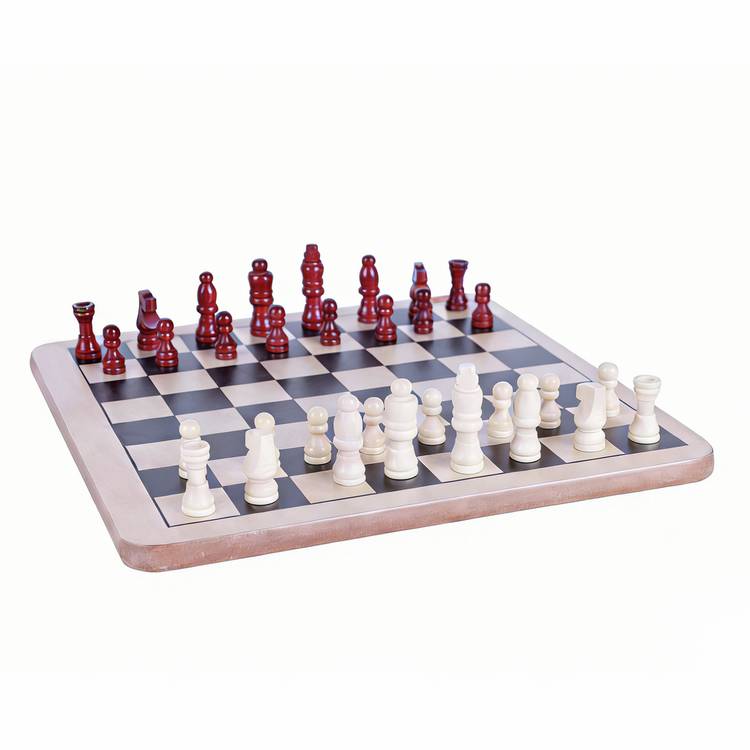 Chad Valley wooden chess and draughts board game, UK version