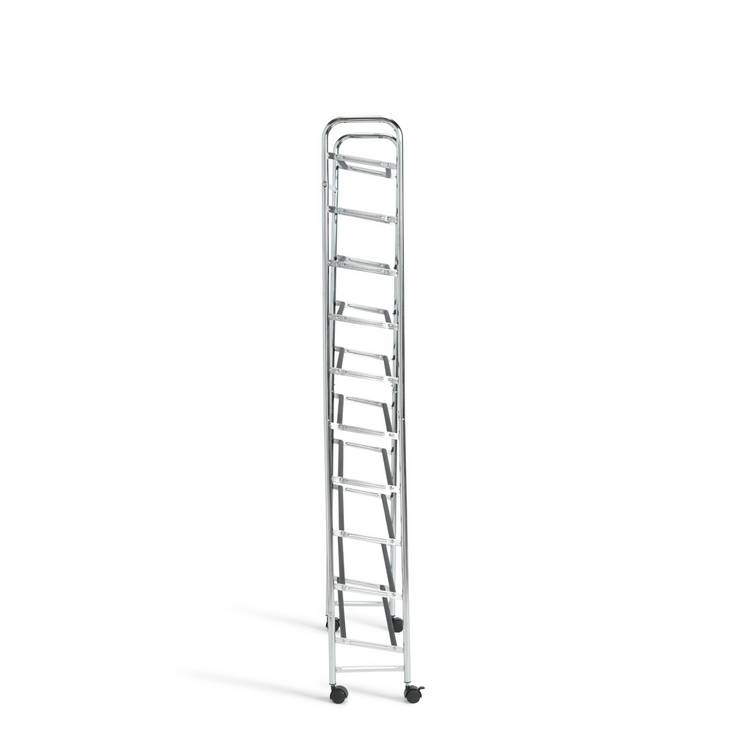 Argos Home Yori rolling shoe rack chrome, imported from the UK