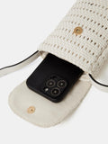 Accessorize white woven phone bag (British brand)