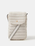 Accessorize white woven phone bag (British brand)