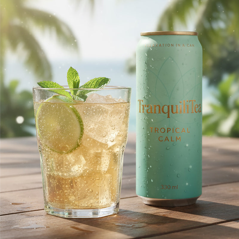 TranquiliTea Tropical Calm functional drink 330ml 12 pack - British product