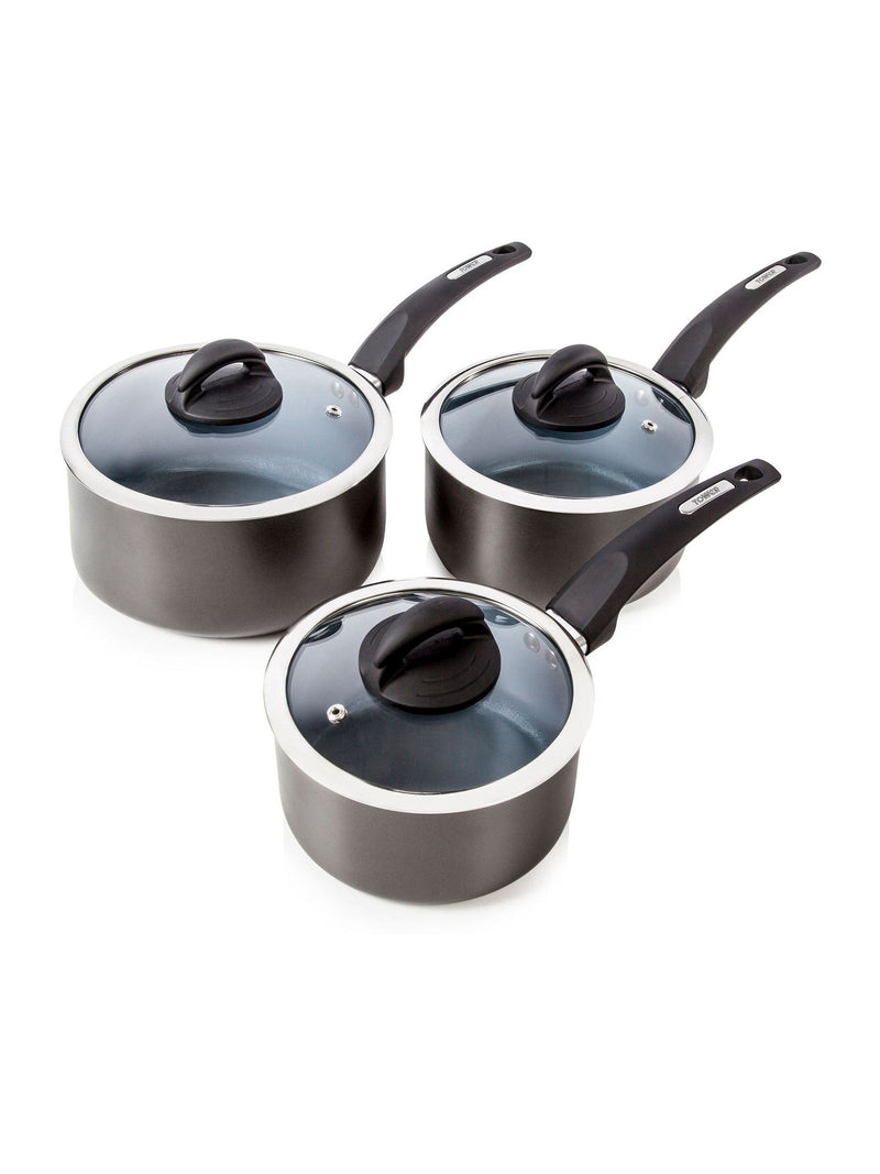 Tower ceramic nonstick saucepan set 3 piece (British brand)