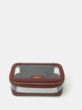 Accessorize red clear travel makeup bag with burgundy piping (British brand)