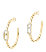 Harrods Messika Move Uno Yellow Gold and Diamond Hoop Earrings (0.29ct)- Buy online at McGrocer