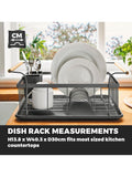 Tower grey scandi dish rack with wooden handles - British product