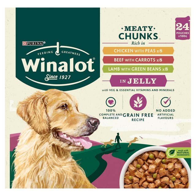 Winalot Meaty Chunks Mixed in Jelly Wet Dog Food 24 x 100g GOODS M&S