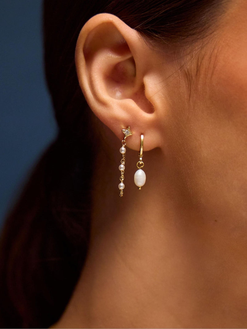 Accessorize gold tone mother of pearl earrings 5-pack, imported from the UK