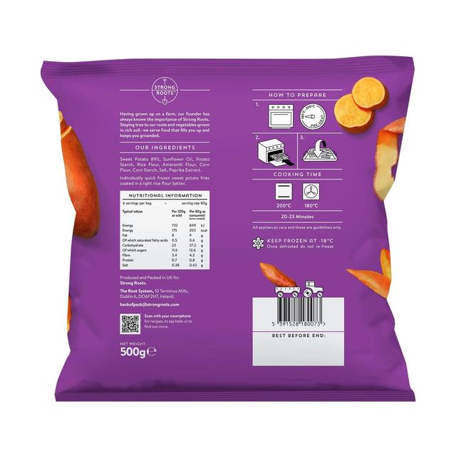 Strong Roots Oven Baked Sweet Potato Fries 500g GOODS M&S