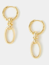 Next Accessorize Gold Tone 14ct Knot Link Drop Hoop Earrings- Buy online at McGrocer