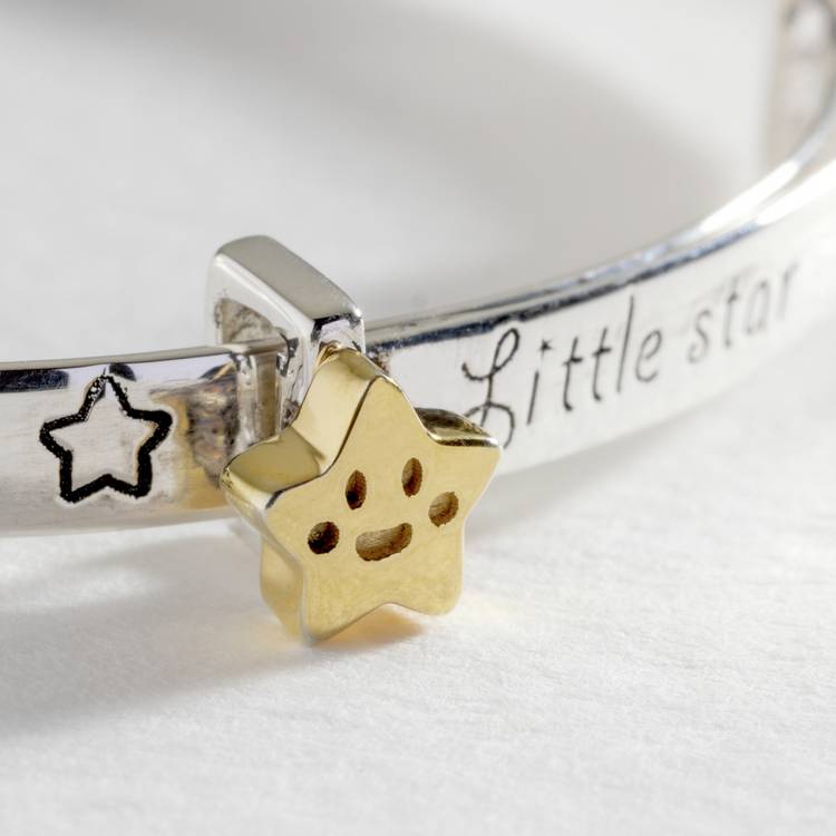 Revere baby bangle Little Star engraving gold star - British product