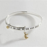 Revere baby bangle with moon and star charm (British brand)