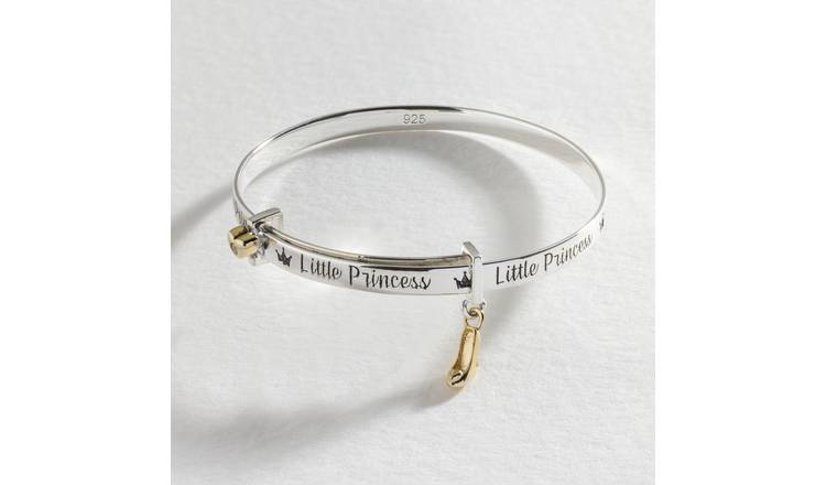 Revere Silver Little Princess Baby Bangle 35mm, imported from the UK