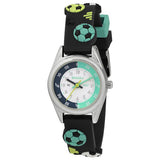 Tikkers kids watch navy 3D coloured football strap, UK version