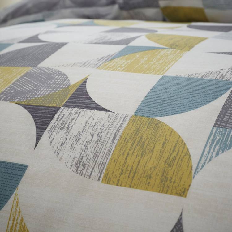 Catherine Lansfield retro circles ochre bedding set double, UK version