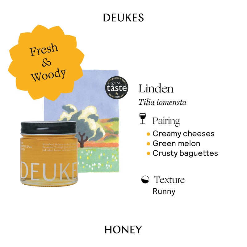 DEUKES Linden Honey 250g, imported from the UK