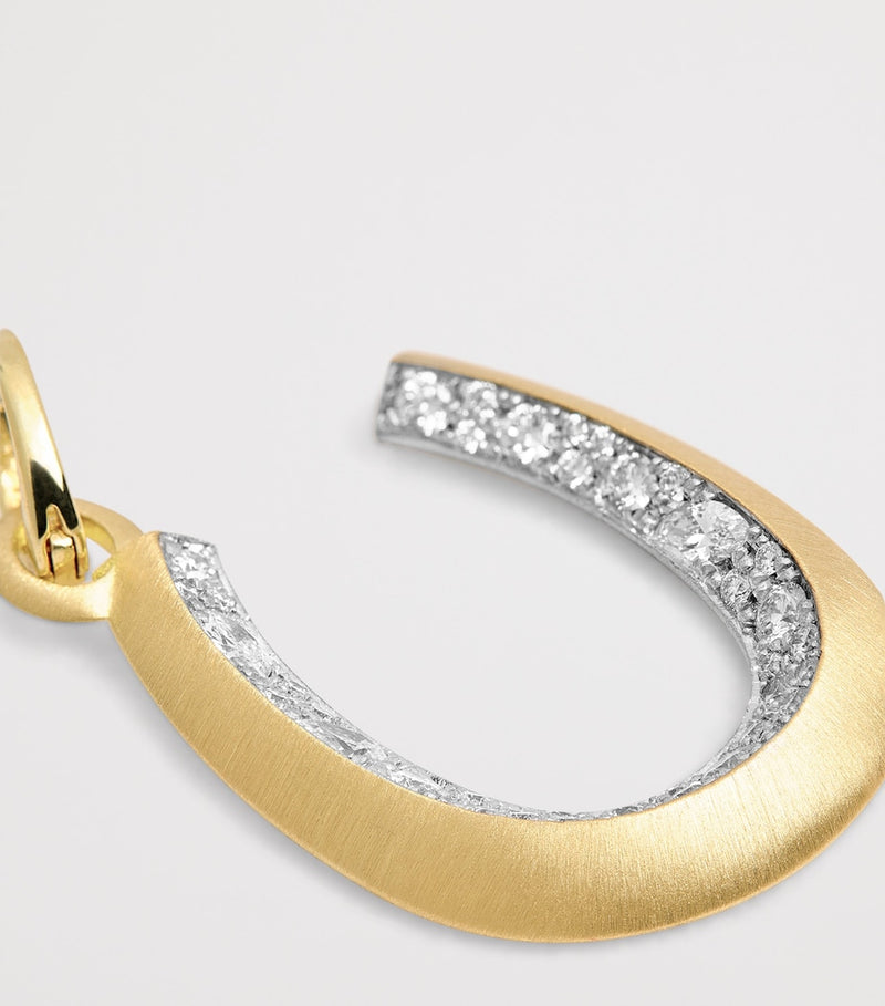 Jade Trau 18kt gold diamond horseshoe charm - British product