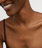 Monica Vinader gold vermeil and ruby birthstone necklace, imported from the UK